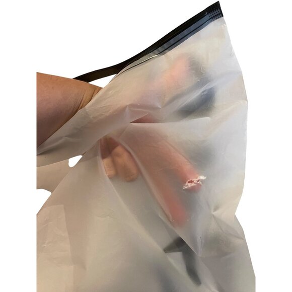 3~Shein Clear Zippered Plastic Storage Bags With Black Logo Print Size 13” x 16” - Picture 2 of 4